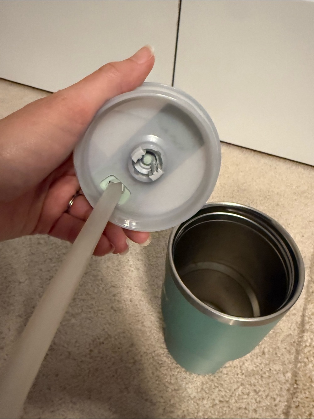 Stanley FlowState 20 oz Tumbler Teal Stainless Steel Travel Cup Straw - Picture 7 of 8